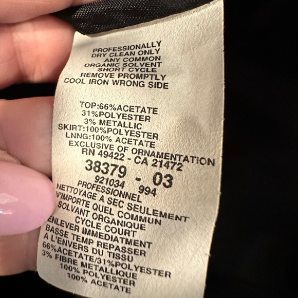 VTG Gunne Sax Jessica McClintock Black Formal Dress Rhinestone Dress Size 9 S XS - Picture 5 of 8